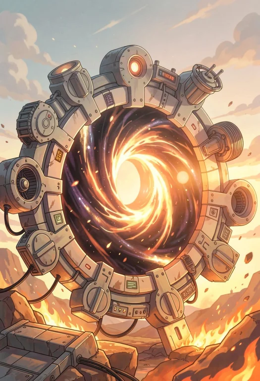 A Wormhole Gate Ringed With Slow-turning Machinery, Modern A...