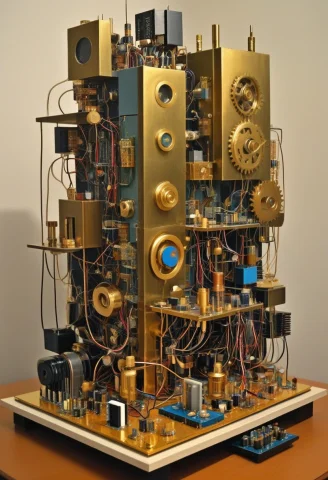 A House Of Gears, Mechanical Transistors Architecture, Intri... — SDXL AI Prompt: a house of gears, mechanical Transistors architecture, intricateTransistors mech...