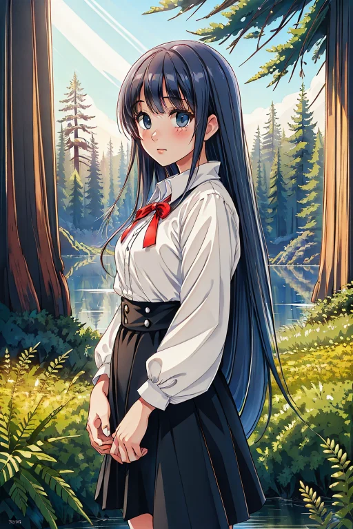 1girl, Loramisakura0.6, Drawing, Rule Of Thirds, Landscape O...
