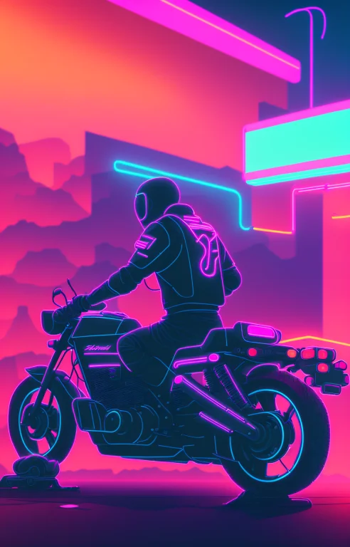 Man Sitting On Motorcycle, Facing The Camera1.2, Looking At...