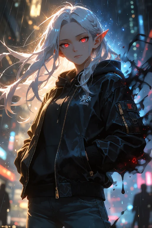 An Iconic Semi-anime Key-art Hero Portrait Of An Elven Woman...