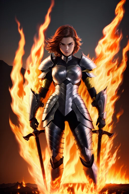 Lorafirevfx0.5 Masterpiece, Best Quality, 1girl, Holding A F...