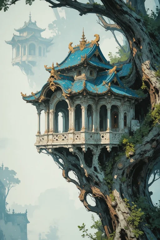 Nature, An Elegant Fantasy Concept Art Illustration Of A Mag...