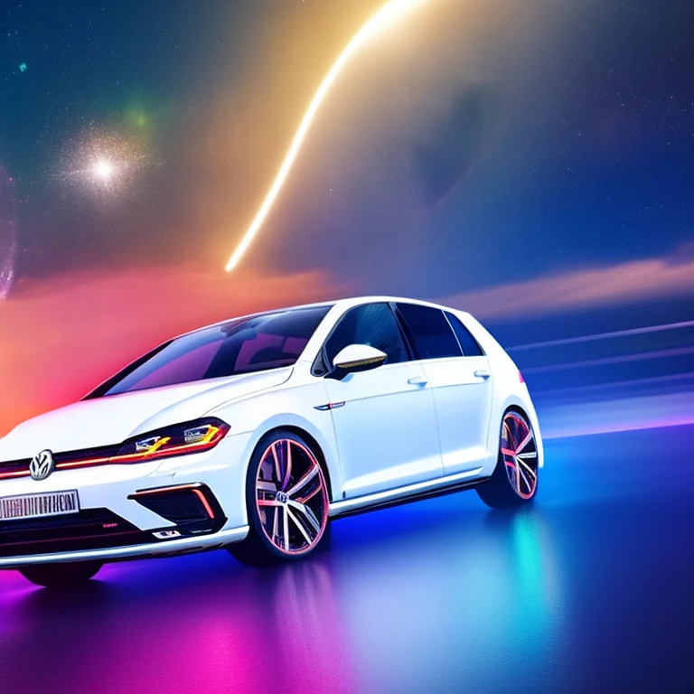 Volkswagen Golf R, White Car, Perfect Rims, Space Highway, V...