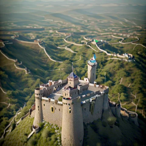 Lorashallowfocusstylev12700lora1.3 Shallowfocus Style1.3, Ae... — Stable Diffusion AI Prompt: (shallowfocus style:1.3), aerial photo of a mysterious castle on a hilltop, hor...