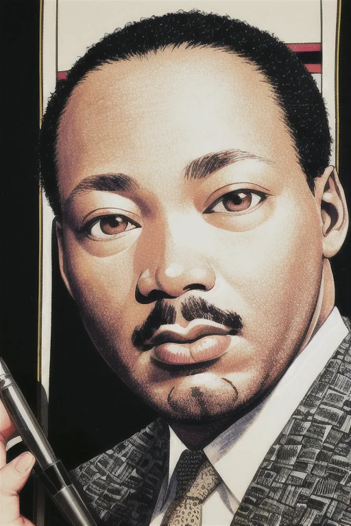 Portrait Of Dr. Martin Luther King1.0, Intricate, Highly Det...