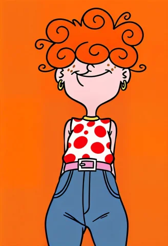 --- Leekanker, Freckles, --- Hair Over Eyes, Covered Eyes, O... — Stable Diffusion AI Prompt: --- leekanker, freckles, --- hair over eyes, covered eyes, orange hair, curly ha...