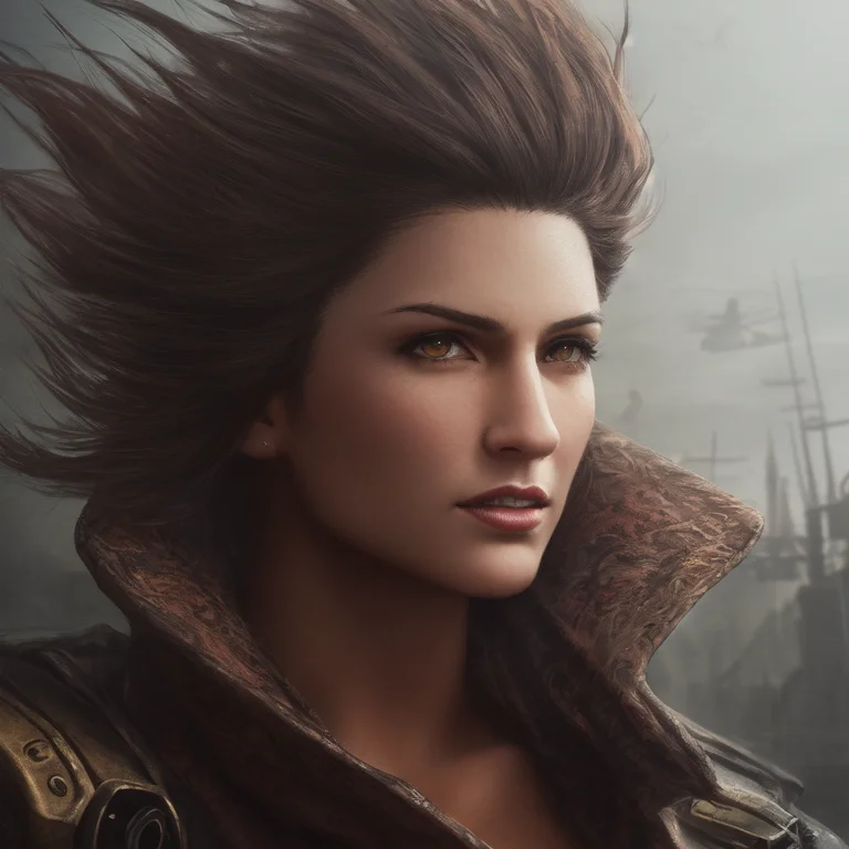A Photo Of No-one10 A Woman Dressed As Cyberpunk,dark Brown...