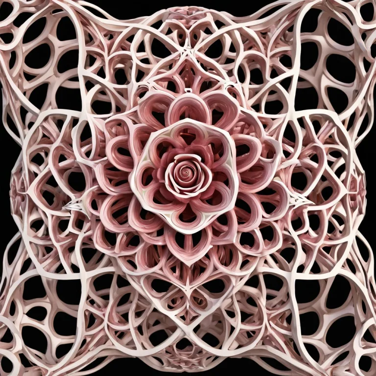 Intricate, Detailed, Gyroid, Lattice Structure, Flower, Rose