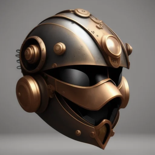 Colorful Vivid Steampunk Mask Minimalist Fantasy Art Robot N...