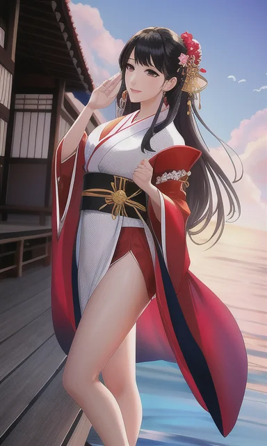1girl, Blackhair, Bluesky, Bluntbangs, Cloud, Cleansky, Beau...