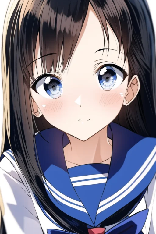 1girl, Serafuku, Neckercheif, Sailor Coollar, Long Hair, Lor...