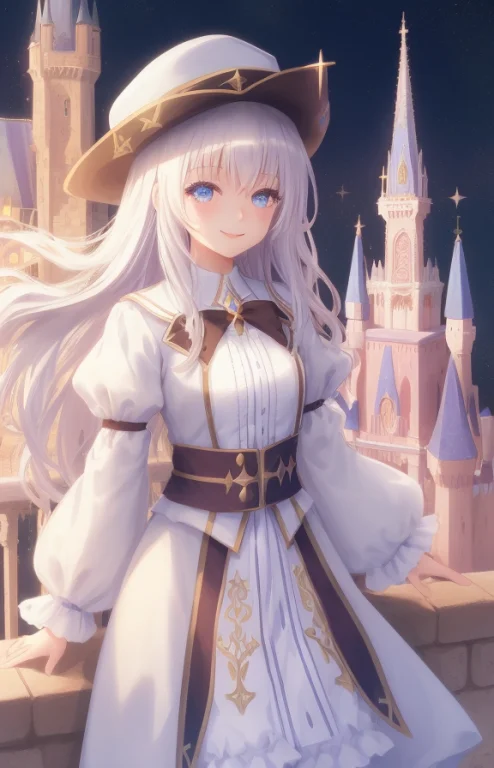 Magic Girl,castle Background ,1girl,beautiful Detailed Eyes,...