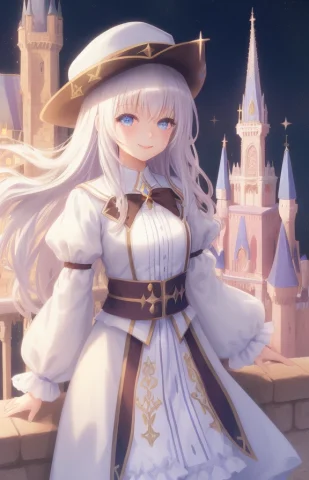 Magic Girl,castle Background ,1girl,beautiful Detailed Eyes,... — Stable Diffusion AI Prompt: magic girl,castle background ,{1girl},{beautiful detailed eyes},cinematic lighti...