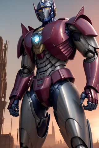 Action Scene, Upper Body Portrait Of Giant Opt-6000 Wih Mout... — Stable Diffusion AI Prompt: action scene, upper body portrait of giant opt-6000 wih mouthplate, robot, damag...