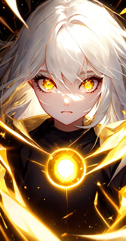 Mksks Style, 1girl, Cute, Surrounded By Yellow Lighting, Gol...