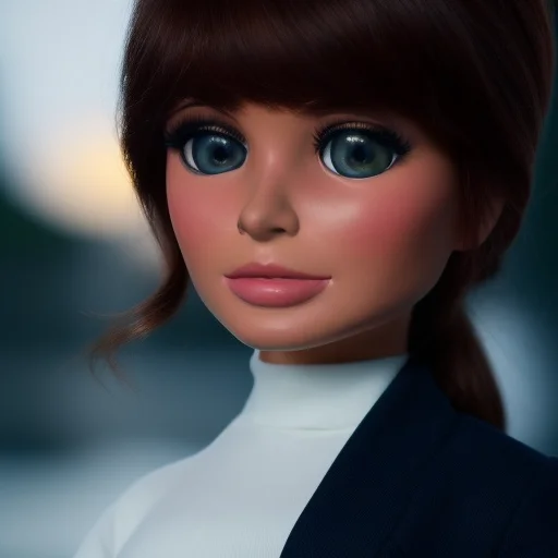 Portrait, Centered, Sexy Cute Brunette Woman, Supermarionati...