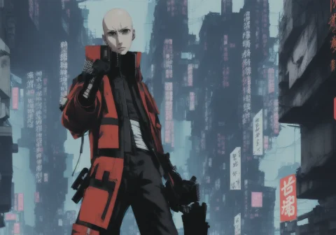 Kanji, Realistic Cyberpunk Hacker Woman Kanv6, Wearing A Cyb... — Stable Diffusion AI Prompt: Kanji, realistic cyberpunk hacker woman KANv6, wearing a cyberpunk trenchcoat, c...