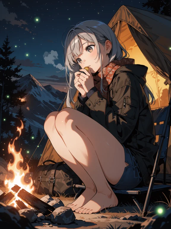 Masterpiece, Best Quality, 1girl, Solo, Long Silver Hair, Mo...
