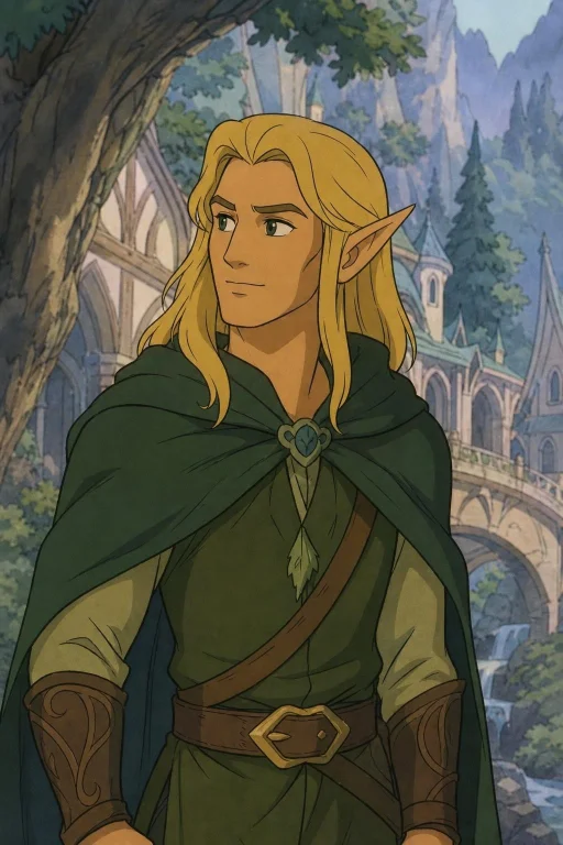 Fantasy Tv Show Cartoon Art Of An Elf, Hand Drawn