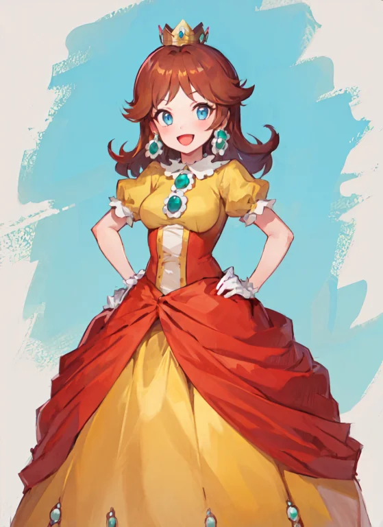 Masterpiece, Best Quality, Solo, 1girl, Orange Hair, Blue Ha...