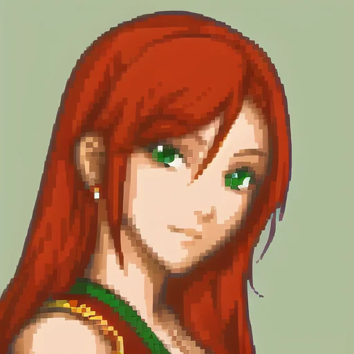 Gbafegirl, Green Background,1girl, Red Hair, Loragbafegirl20...