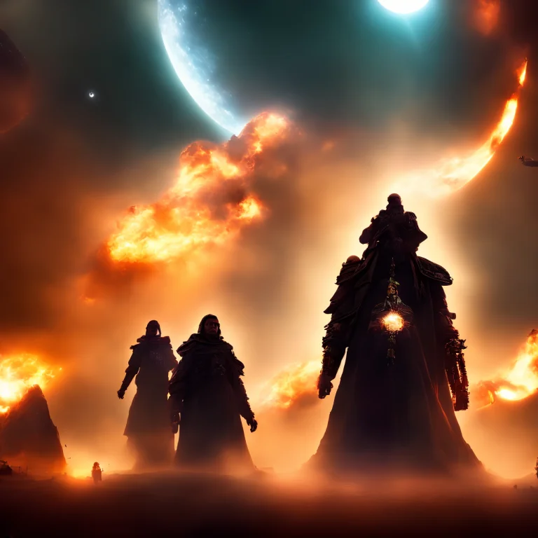 Photo, Scififantasy A Group Of Travelers Journey To A Farawa...