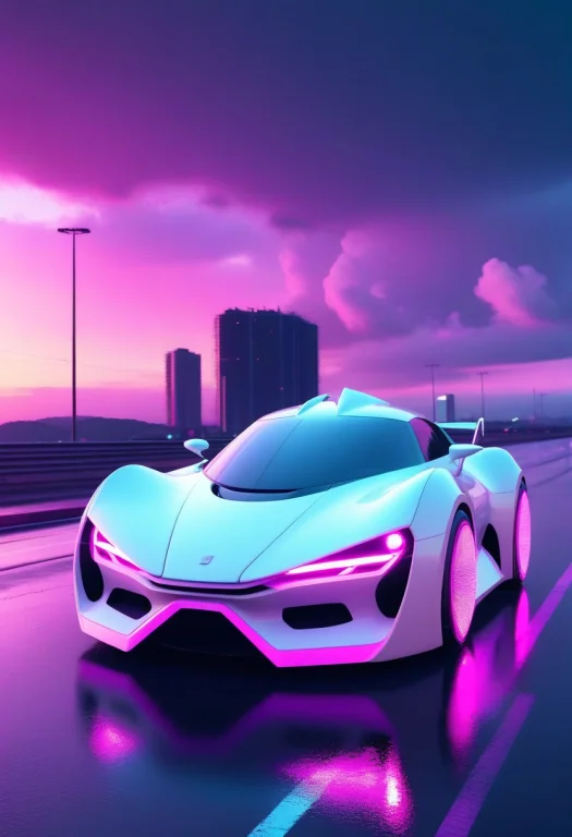 8k, Raw Digital Photo, A Futuristic Sports Car Completely Tr...