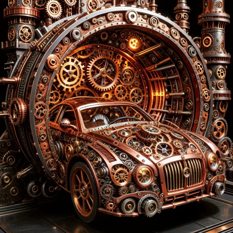 A Close-up Photo Of An Car Inside A Car Wheel Well, A Glowin...