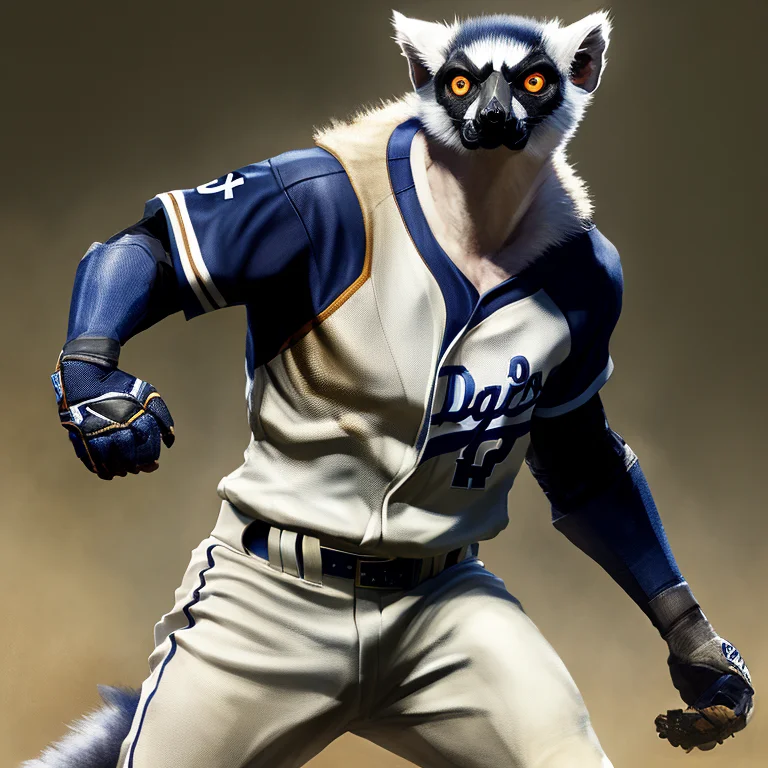 Ringtail Lemur Baseball Player. La Dodgers Team. Fking Scifi...