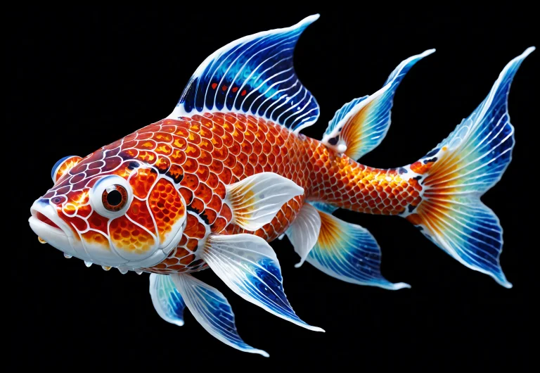 Lazypos, Magic Koi-dragon Fish, Twisting With Glowing Fins,...