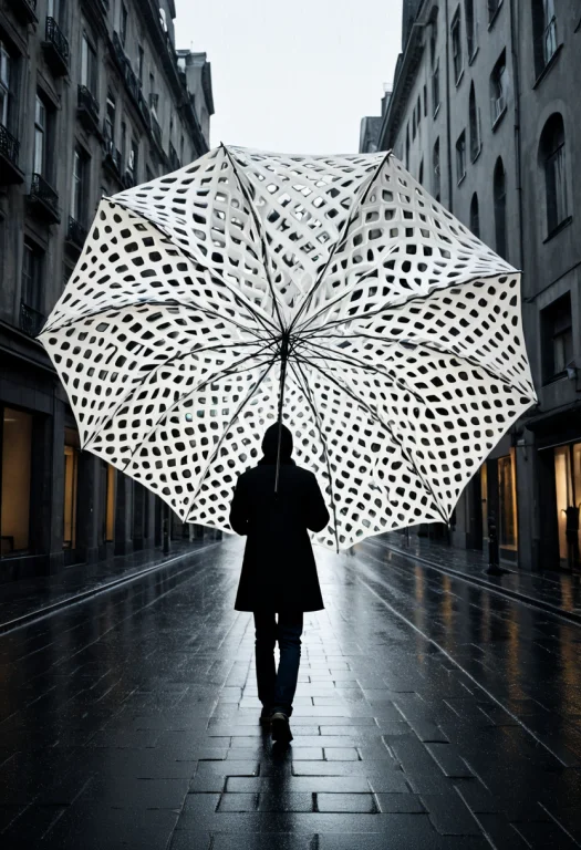 Gyroid, Gyroid Lattice, Photorealistic, An Open Umbrella Ass...