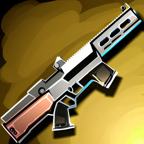 Modern Assault Rifle, Stylized Game Icon — Stable Diffusion AI Prompt: modern assault rifle, stylized game icon
