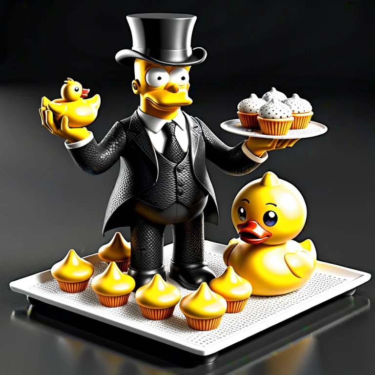 Darth Simpson With A Top Hat And A Tie Carrying Muffins And...