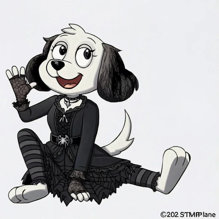 Solo, 1girl, Furry, Dress, Striped, Open Mouth, Furry Female...