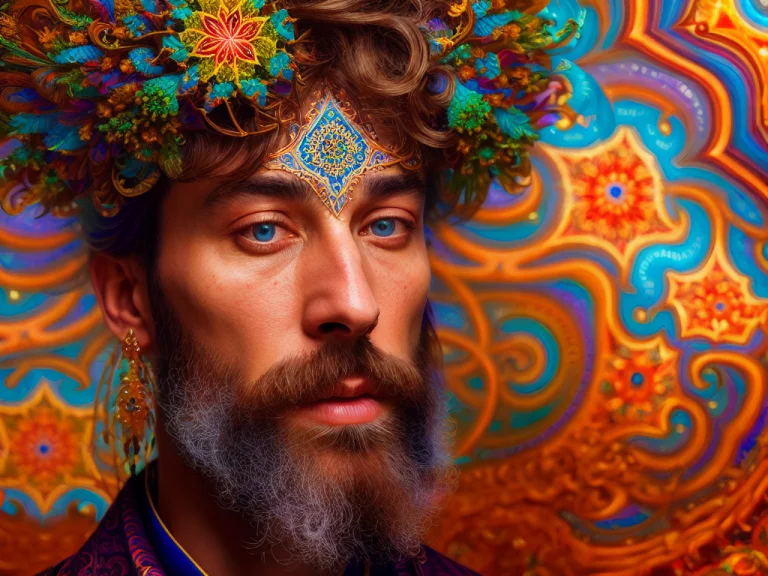 An Extremely Psychedelic Photo Portrait Of Priest, Surreal,...