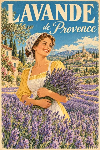 Dans Un Style Vintage European Floral Travel Posters. Une Su... — Stable Diffusion AI Prompt: Dans un style Vintage European Floral Travel Posters. Une sublime jeune femme, e...