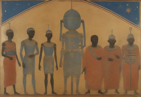 Antiquities,ambrogio Lorenzetti Fresco, Science Fictionsci-f... — SDXL AI Prompt: antiquities,Ambrogio Lorenzetti fresco, science fiction/sci-fi AI Char/A.I. arti...