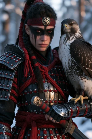Midjourney Breathtaking A Female Warrior With Pale Skin And... — Stable Diffusion AI Prompt: midjourney breathtaking A female warrior with pale skin and intense red eyes gaz...