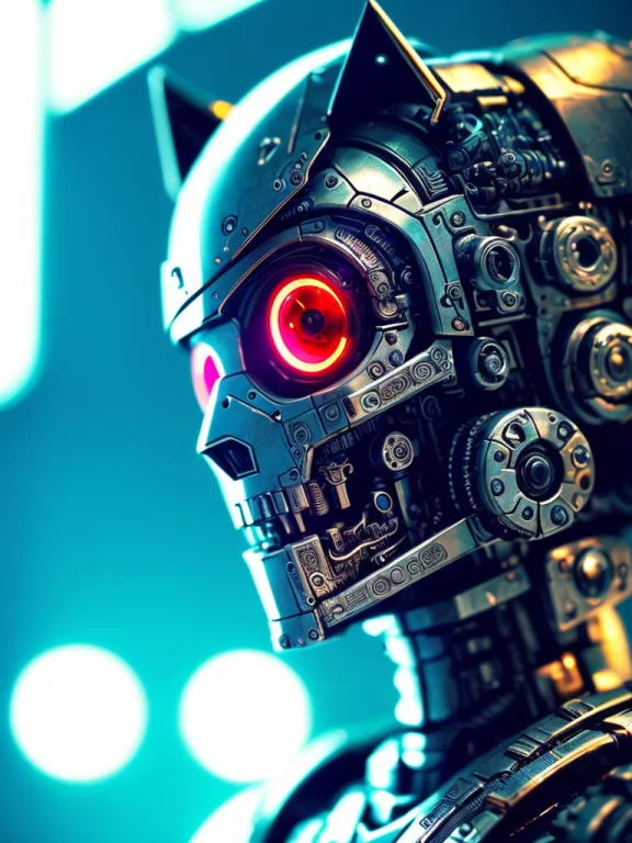 A Cute Kittenterminator0.1 Made Out Of Metal, Cyborg, Cyberp...
