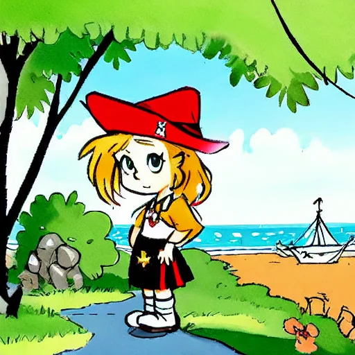 A Cartoon Girl Dressed As Pirates, Art By Loracalvinandhobbe...