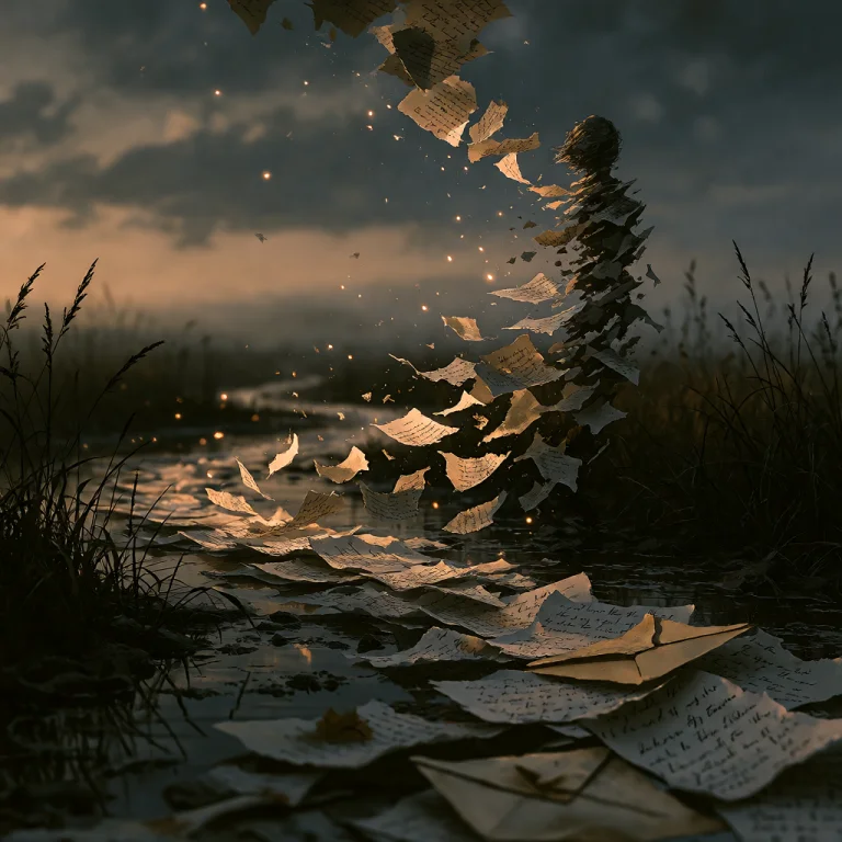 Ta86wistfall, A Melancholic Painterly Scene Of A Winding Riv...