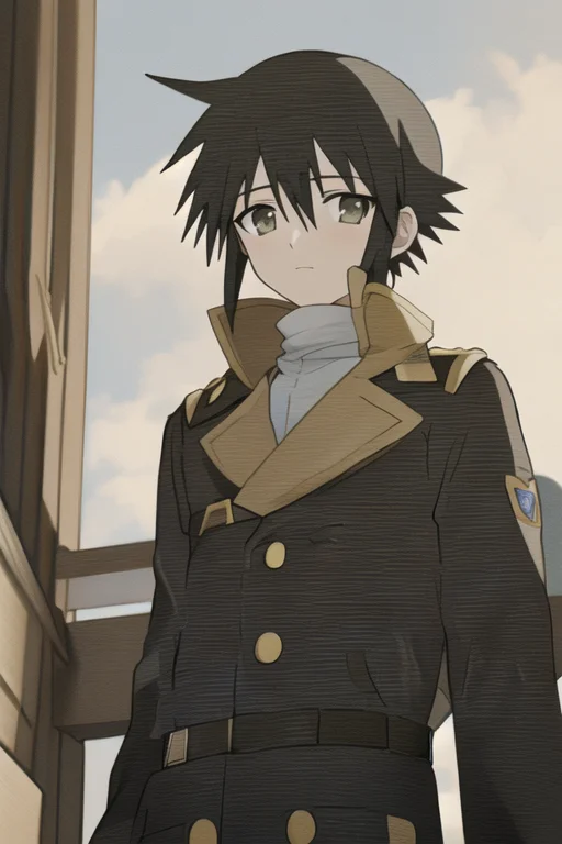 Kino, 1boy, Short Hair, Wearing A Green Uniform, Brown Hair,...
