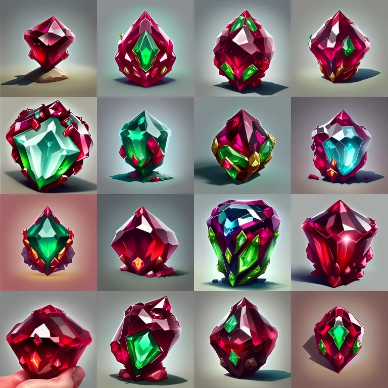 Photo Of A Ruby And Emerald Rlmrcs Gem, Sharp, Detailed, Epi...