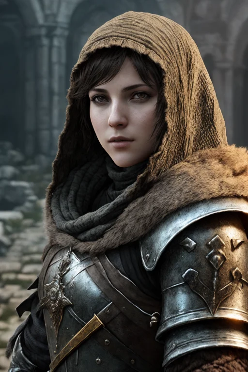 Photo, Realistic, Dark Souls, Female, Rogue, Detailed Skin T...