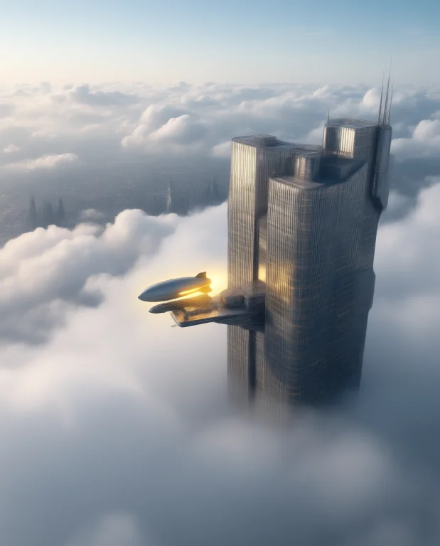 A Cinematic Masterpiece Shot Of A Hyper-modern Skyscraper Of...