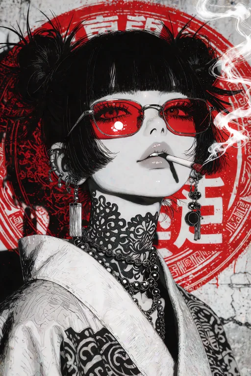 An Anime-style Black-and-white Digital Illustration With Hig...