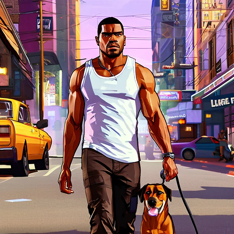 A Big Strong Black Man Wearing A Dirty White Wife-beater Shi...