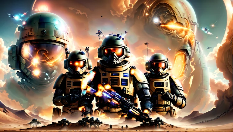 Glitchstick0.5 Photo1, Group Of Spacewar1 Soldiers Journey T...