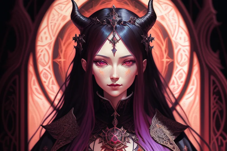 Portrait Of Satanic Priestess Concept Art Portrait By Casey...
